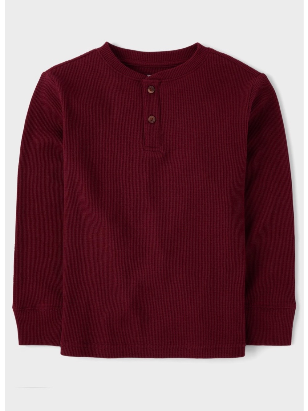 The Children’s Place Longsleeve Thermal Henley Tee (Redwood) Size 7/8